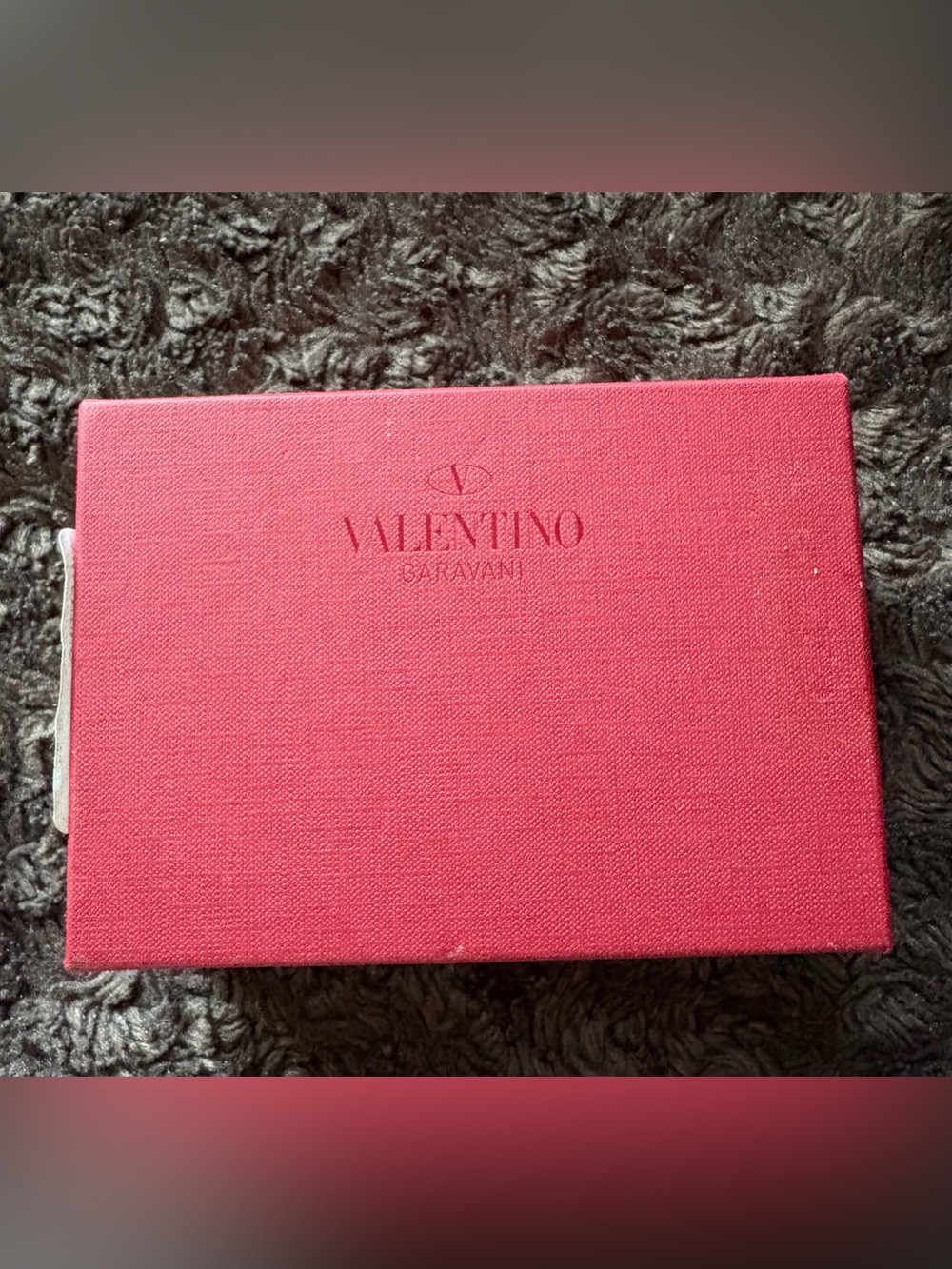 Valentino Red Textured Logo wallet Box